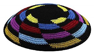 Multi Color Knit Kippot - Whirlpool